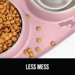 GORILLA GRIP Feeding Mat Set, Patent Pending 100% Waterproof BPA Free Silicone, Stainless Steel Cat and Dog Bowls, Slip Resistant, High Edges Catch Water, Food, US Designed Pet Accessories, 2 Cup Pink - Image 3