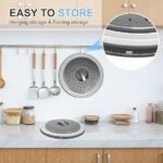 10 Inch Microwave Food Cover & Collapsible Silicone Mat – Splatter Guard, Plate Holder & Kitchen Colander for Meal Prep, Charcoal - Image 4
