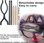 Heavy Duty Firewood Tongs – 42″ Large Fireplace Tongs Log Grabber with Scissor Shape Serrated, Portable Expandable Fire Pit Tongs for Outdoor Fire Pit, Indoor Fireplaces, Campfires, Bonfires - Image 4