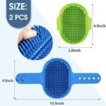 Dog Grooming Brush, Lilpep Pet Shampoo Bath Brush Soothing Massage Rubber Comb with Adjustable Ring Handle for Long Short Haired Dogs and Cats (Blue+Green, pack of 2) - Image 2