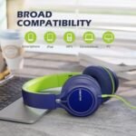 AILIHEN C8 Headphones Wired, On-Ear Headphones with Microphone and Volume Control, Corded 3.5mm Headset for Boys Girl School Smartphones Chromebook Laptop Computer Tablets Airplane Travel (Blue Green) - Image 2