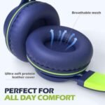 AILIHEN C8 Headphones Wired, On-Ear Headphones with Microphone and Volume Control, Corded 3.5mm Headset for Boys Girl School Smartphones Chromebook Laptop Computer Tablets Airplane Travel (Blue Green) - Image 3