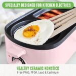 GreenLife 3-in-1 Breakfast Maker Station, Healthy Ceramic Nonstick Dual Griddles for Eggs Meat Sausage Bacon Pancakes and Breakfast Sandwiches, 2 Slic - Image 2