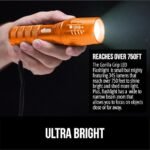 GORILLA GRIP Powerful LED Tactical Flashlight, 750 FT High Lumens 5 Adjustable Modes, Water Resistant, Ultra Bright Zoom Flashlights, Small Mini Flash Light, Camping, Night Dog Walking, Orange - Image 3