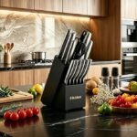 FIKSHOT Kitchen Knife Set, German Stainless Steel kitchen knives – Includes Knife Block Set & Sharpener, High Carbon, Rust-Resistant, Ergonomic Handle for Cooking, Grilling & Gifting - Image 4